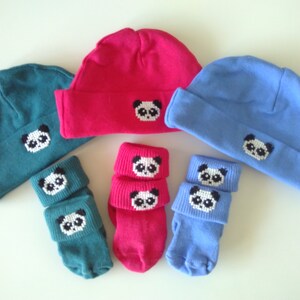 Baby hat and socks hand-embroidered 0–3 months boy/girl/unisex