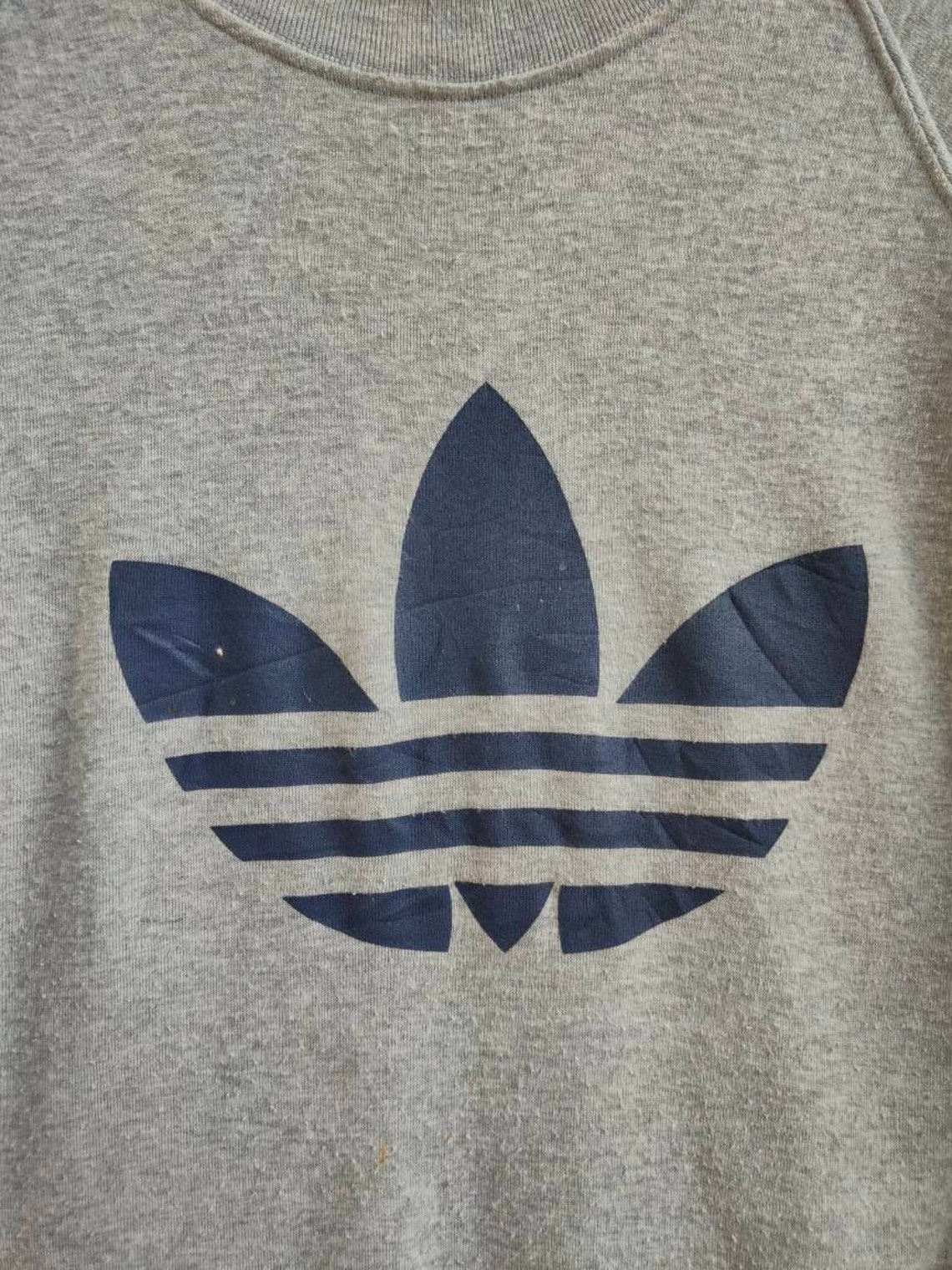 RARE Vintage 90'S ADIDAS Big Logo Sweatshirt Grey Color - Etsy