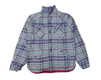 RARE! Vintage Dickies Checkered Box Button Up Shirt Medium Size Mix Color Longsleeve Streetwear
