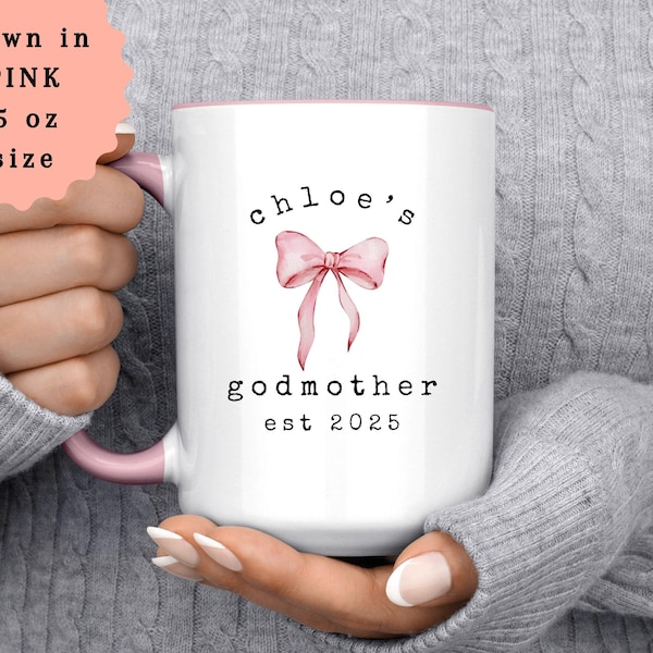 Personalized Godmother Gift Custom Godmother Coffee Mug, Catholic Baptism Gift for Godmother Appreciation Thank You Godmom  (GM218)