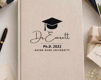Personalized PhD Graduation Journal, Custom Doctorate Gift