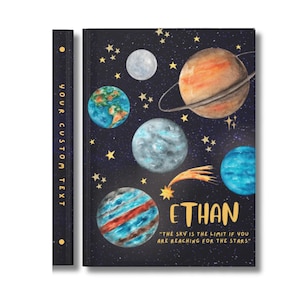 Personalized Solar System Journal Gift for Boys, Nasa Science Gift, Kids Sketchbook, Astronaut Notebook, Planets Enthusiast Gift Ideas