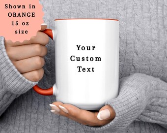 Personalized Custom Text Mug, Your Text and Design Gift