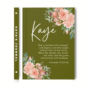 Proverbs 31 Personalized Journal, Christian Gifts for Friends, Customized Notebook, Bible Study Journal, Birthday Gift Idea CA-101