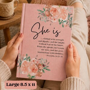 Proverbs 31 Prayer Journal, She Is Bible Study Notebook Gift for Christian Women