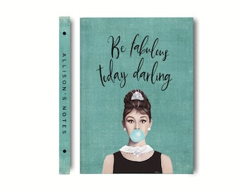 Teenage Girl Gifts Personalized Diary Journal, Great Niece Gift from Aunt, Lovely Audrey Hepburn notebook and Birthday gift for teen girl