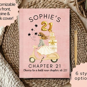 21st Birthday Gift for Her, For Daughter, Custom Chapter 21 Journal with Name, 21st Keepsake Notebook, Milestone Birthday Gift BJ214