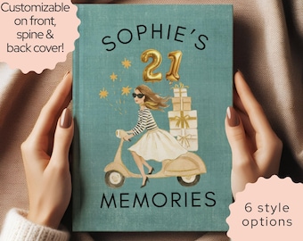 Custom 21st Birthday Journal, Personalized Keepsake Diary