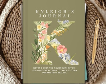 Teenage Girl Gift, Personalized monogram birthday journal for teen girls