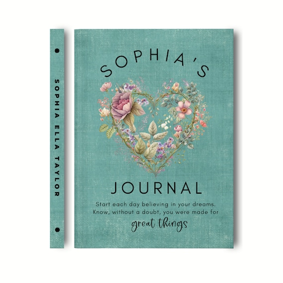 Teenage Girl Gifts Personalized Diary Journal, Great Niece Gift From Aunt,  Lovely Custom Name Notebook and Christmas Gift for Teen Girl 