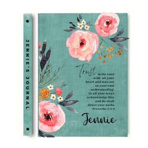 Personalisiertes Journal für Frauen, Sprüche 3 5 6, Vertrauen auf den Herrn von ganzem Herzen, benutzerdefiniertes Notizbuch, Schwestern in Christus, The Jennie Journal