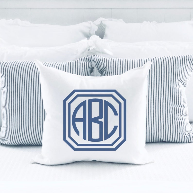 Monogram Pillow Monogram Throw Pillow Personalized Pillow Etsy