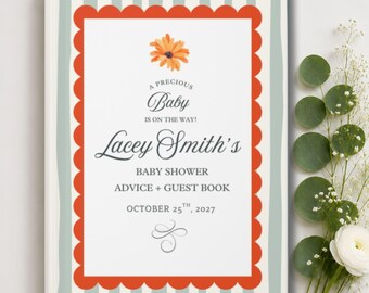 Baby Shower Advice Guestbook Keepsake Gender Neutral Custom Nursery Keepsake