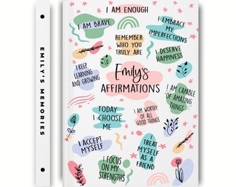 Personalized Teen Affirmations Gift Journal, Unique Custom Tween Birthday Gift with Custom Name for Daughter, Grandaughter, Niece, Sister