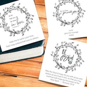 12 Encouraging Bible Verses | Printable notecards | Scripture Memorization | Bible journaling | Handmade watercolor | Christian gift