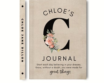 Teenage Girl Gifts Personalized Diary Journal, Great Niece Gift from Aunt, Lovely custom name notebook - Birthday gift for teen girl AA-102