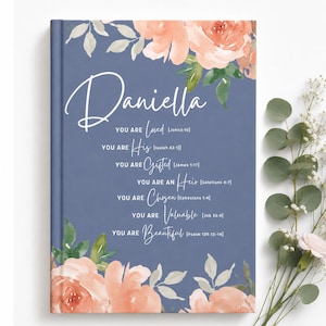 Personalized Journal Gift for Christian Woman Bible Verse Notebook image 1
