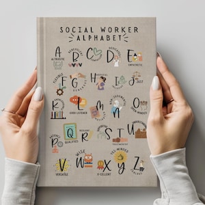Custom Social Worker Gift Journal, MSW Graduation Gift, Social Worker Alphabet, School Social Worker MSW LMSW Lcsw Graduation