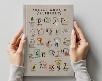 Custom Social Worker Gift Journal, MSW Graduation Gift, Social Worker Alphabet, School Social Worker MSW LMSW Lcsw Graduation
