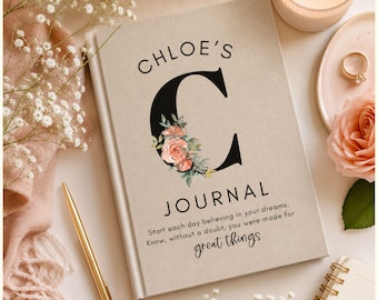 Personalized Sweet 16 Journal, Monogram Gift for Girls, Inspirational Birthday Keepsake