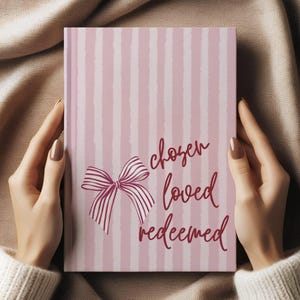 Prayer Journal for Girls, Coquette Aesthetic Custom Notebook, Personalized Christian Gift, Bible Notes Journal for Teens, Sermon Notes Book