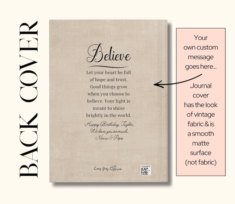 Inspirational Gift Journal for Girls, Believe Notebook for Teen ...