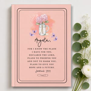 Personalized Scripture Keepsake Journal, Custom Bible Verse Christian Gift for Her