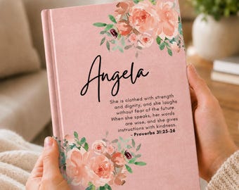 Christian Birthday Gift Journal for Women, Personalized Faith Gift Proverbs 31