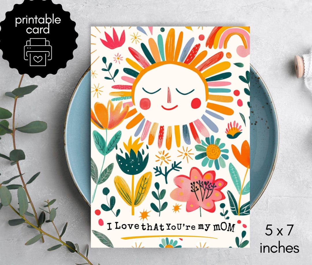 Printable Mother’s Day Card for Mom From Daughter or Son – Digital ...