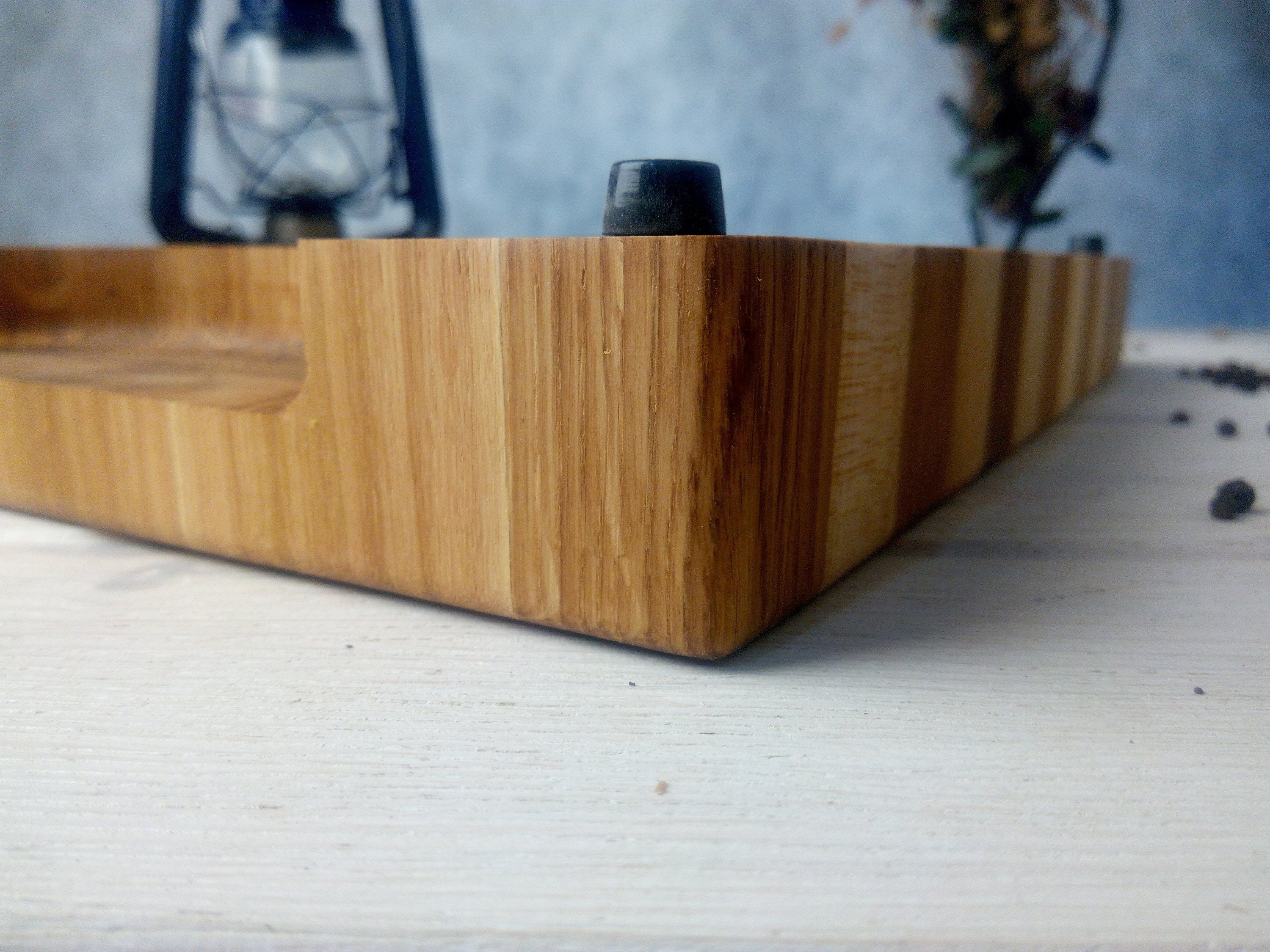 Wood Cutting Board Chopping Board With Rubberized Feet Etsy