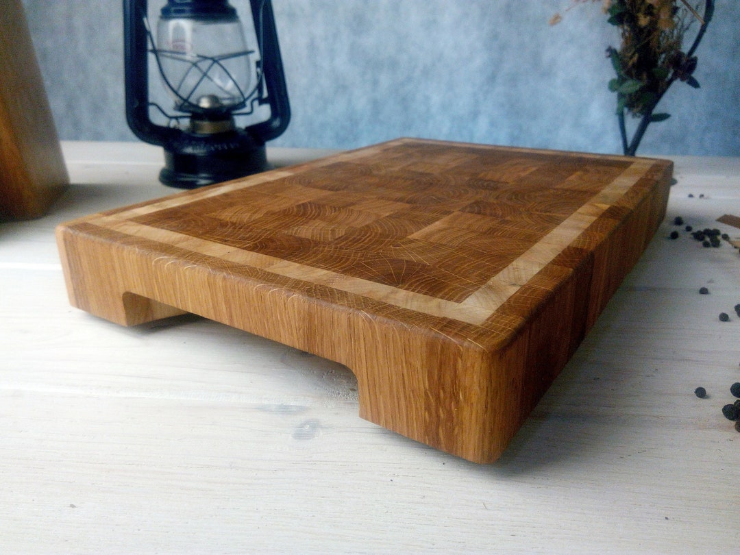 Wood Cutting Board, Chopping Board, With Rubberized Feet, Custom End