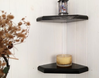 Corner Shelf, Corner Wall Shelf with radius, Wall Mounted Shelf, Floating Corner Shelf, Radius customized size & color Wooden Shelf