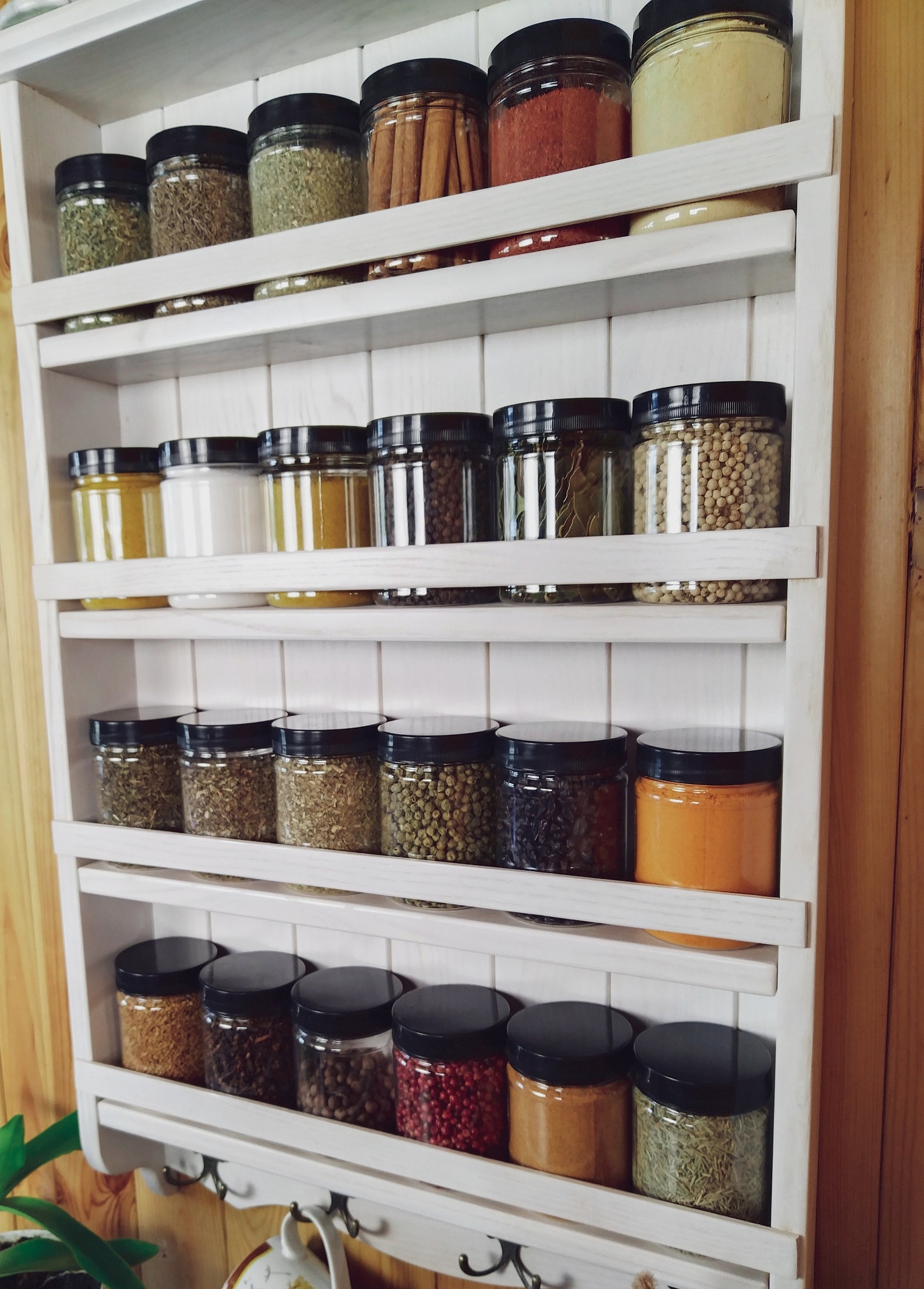 Spice Rack, Large Spice Rack, Coffee Mug Rack, Farmhouse Spice