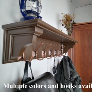 Coat Rack, Coat Rack with Shelf, Wall Coat Rack, Antique Coat Rack, Shelf with Antique Hooks, customized color & size Wall Mounted Coat Pegs