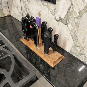 Custom knife block, built-in wood knife block, walnut knife holder, messerblock, kitchen storage - exactly for Your set of knives to order
