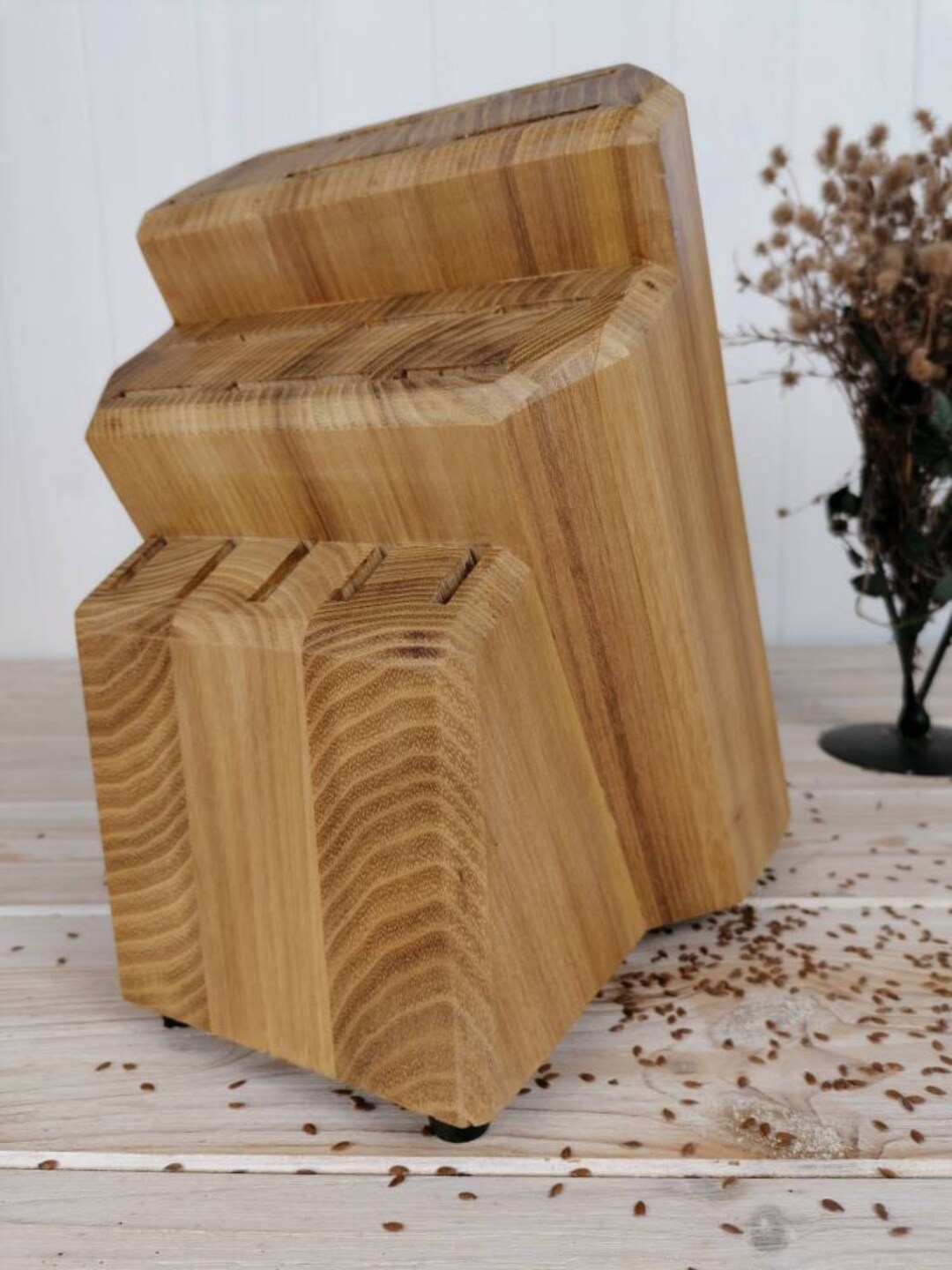 Knife Block, Acacia Wood Knife Block, Knife Holder, Messerblock