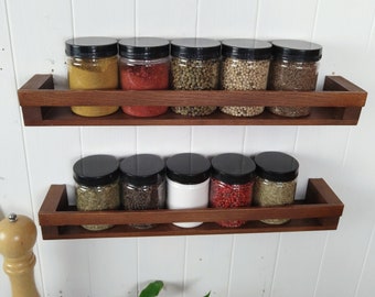 Spice Shelf, Wall Shelves, Large Spice Rack, Spice Organizer, Spice Rack Wall Mount, customized size & color Wooden Spice Shelf