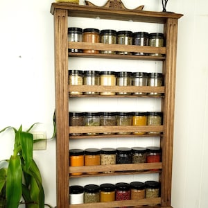 Spice Rack, Large Spice Rack, Coffee Mug Rack, Spice Organizer, Spice Rack Wall Mount, customized size & color Wooden Spice Shelf