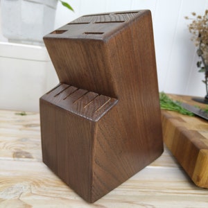 Knife block, hardwood knife holder, messerblock, kitchen storage, 12 slots knife block without knives, customized color wood knife block