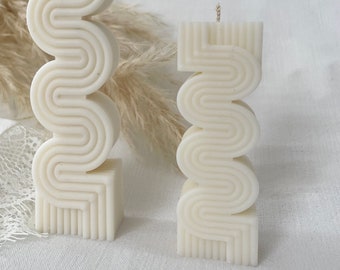 Original decorative interior candle from the 70s, minimalist style