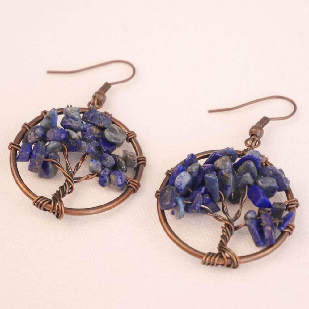 Bougie Bijou Décoration Fleurs Séchées Boucles d'oreilles Lapis Lazuli
