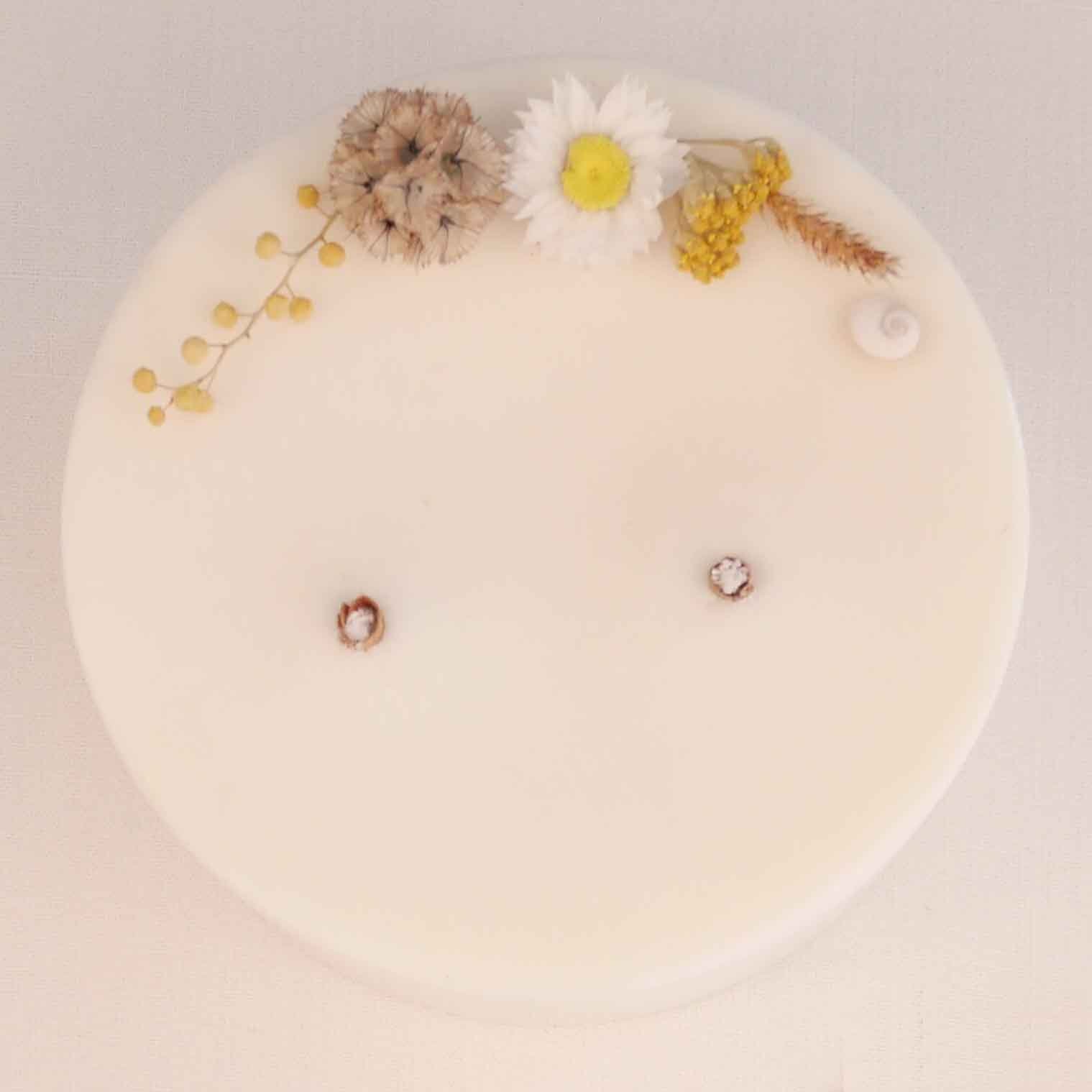 Bougie Personnalisé Décoration Fleurs Séchées Champêtre