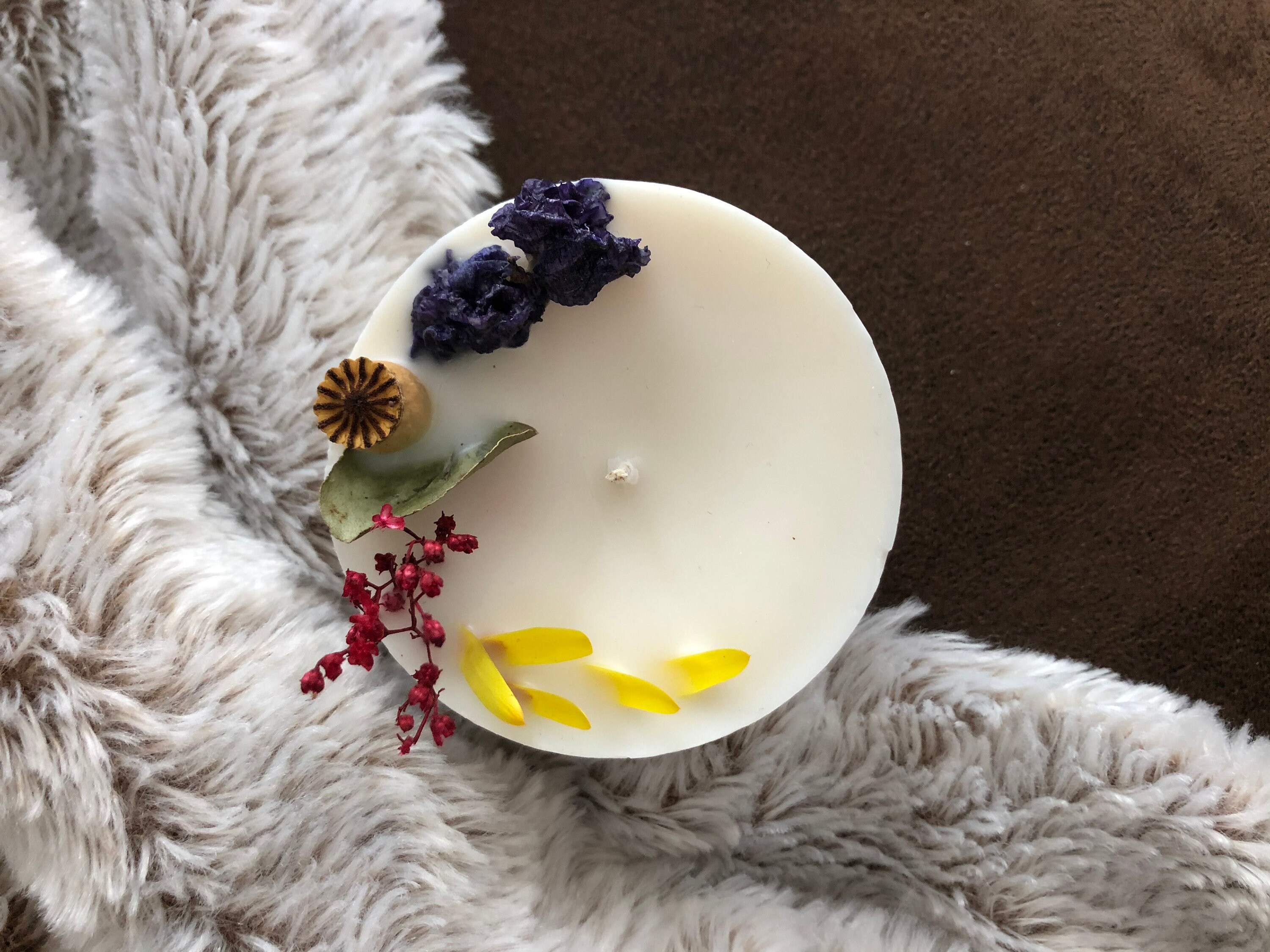 Natural Scented Candle Dried Flowers Vegan Organic Essential Etsy UK