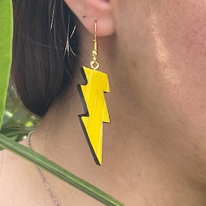 Natural rye straw earrings - 80 year - yellow lightning