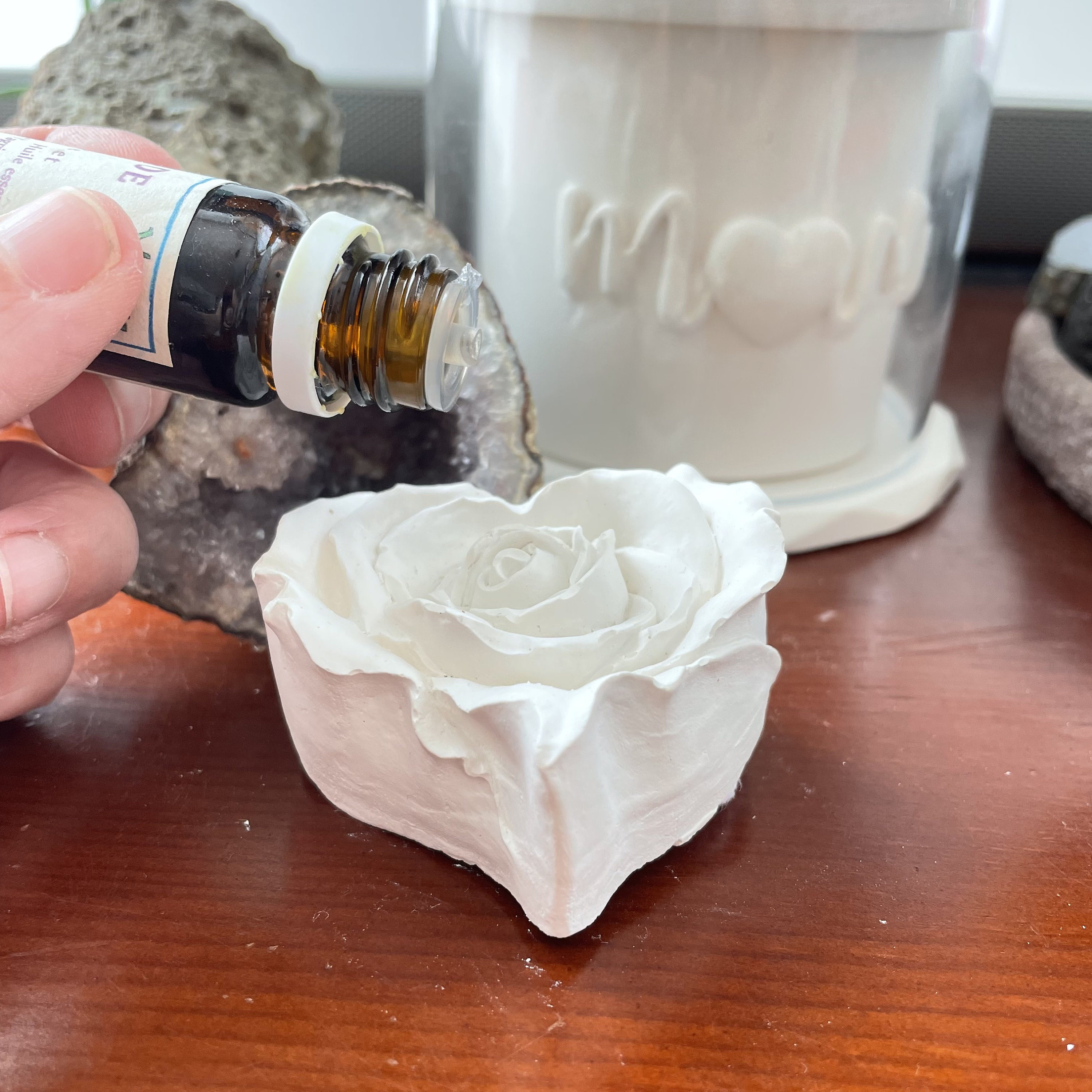 Essential Oil Diffusers Rose Flower Perfume - Natural Home Interior ...