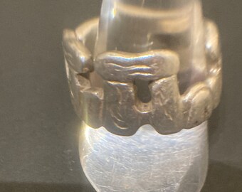 Vintage  Solid SILVER Original 1989 design Stonehenge Ring
