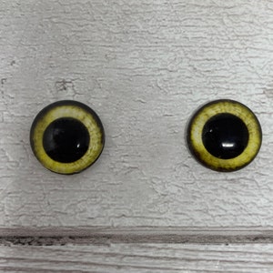 Cabochons en verre jaune avec œillets de 6 mm à 40 mm, yeux humains, oiseau, animal, zombie (500)