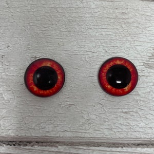 Cabochons en verre rouge, de 6 mm à 40 mm, yeux humains, oiseau, animal, zombie (501)
