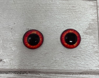 Red glass eye cabochons in sizes 6mm to 40mm human bird animal zombie eyes (501)