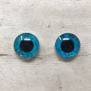Paire de cabochons oeil de verre bleu de 6 mm à 40 mm yeux de dragon renard iris (167)